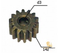 Шестерня двигателя шуруповерта (7) внутр.d 3мм, внеш.d 10мм, высота 7мм, 14 зубов